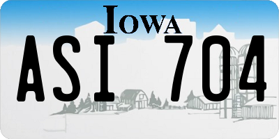 IA license plate ASI704