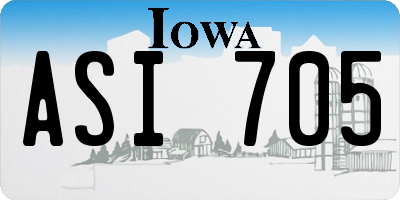 IA license plate ASI705