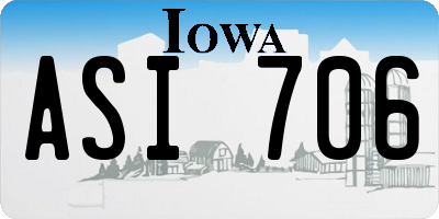 IA license plate ASI706