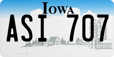 IA license plate ASI707