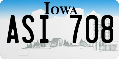 IA license plate ASI708