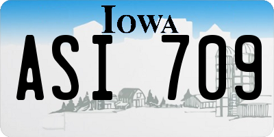 IA license plate ASI709