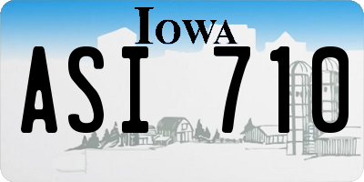 IA license plate ASI710
