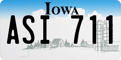 IA license plate ASI711