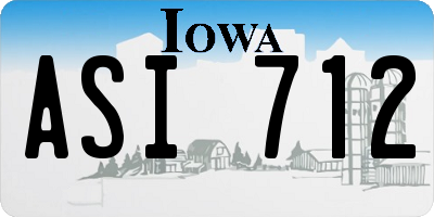 IA license plate ASI712