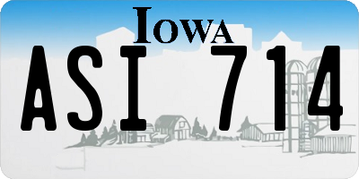 IA license plate ASI714