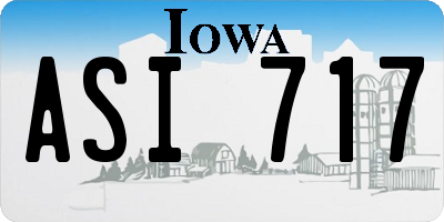 IA license plate ASI717