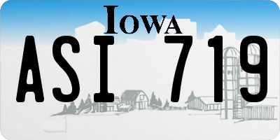 IA license plate ASI719