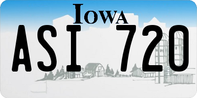 IA license plate ASI720