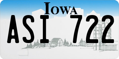 IA license plate ASI722