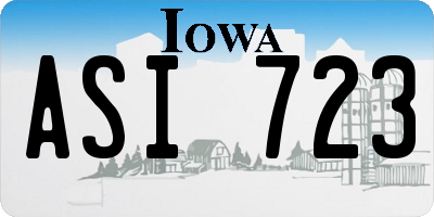 IA license plate ASI723