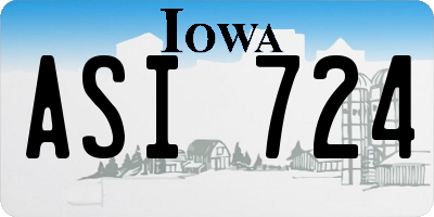 IA license plate ASI724