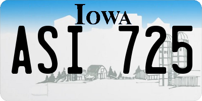 IA license plate ASI725