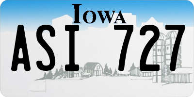 IA license plate ASI727