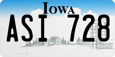 IA license plate ASI728