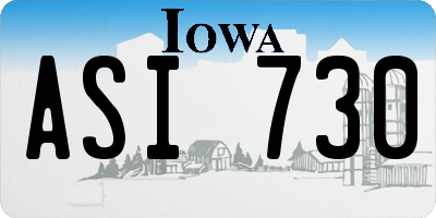 IA license plate ASI730