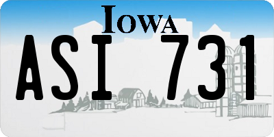 IA license plate ASI731