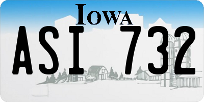 IA license plate ASI732