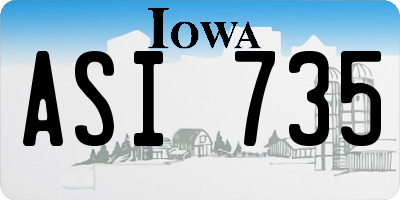 IA license plate ASI735
