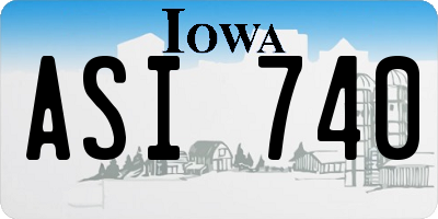 IA license plate ASI740