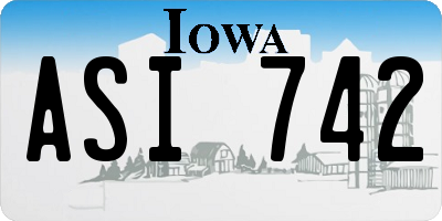 IA license plate ASI742