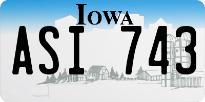 IA license plate ASI743