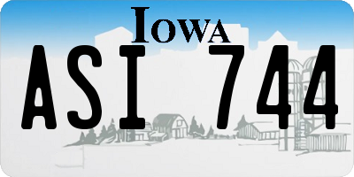 IA license plate ASI744