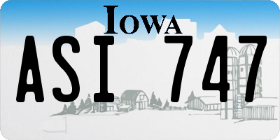 IA license plate ASI747