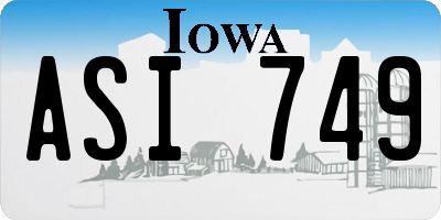 IA license plate ASI749