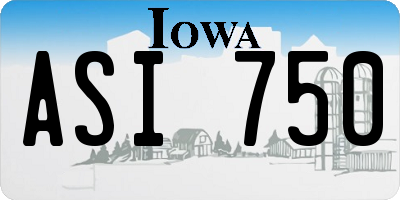 IA license plate ASI750