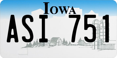 IA license plate ASI751