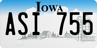 IA license plate ASI755