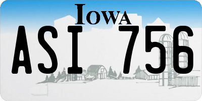 IA license plate ASI756