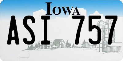 IA license plate ASI757