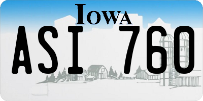 IA license plate ASI760