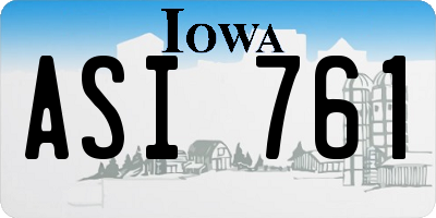 IA license plate ASI761