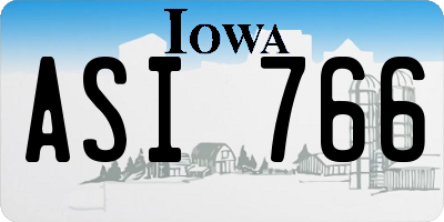 IA license plate ASI766