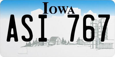 IA license plate ASI767