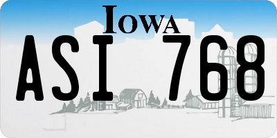 IA license plate ASI768