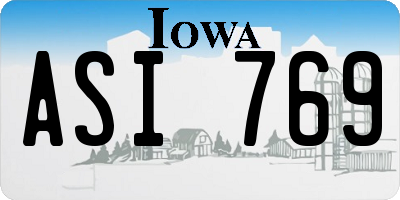 IA license plate ASI769