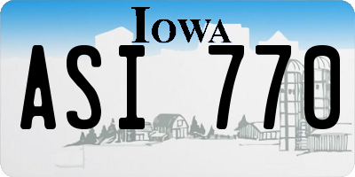 IA license plate ASI770