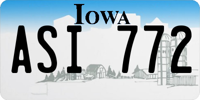 IA license plate ASI772