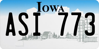 IA license plate ASI773