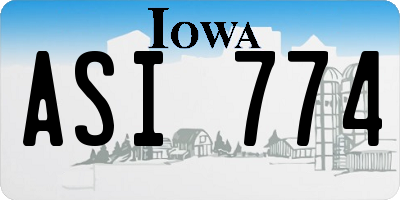 IA license plate ASI774