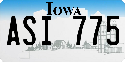 IA license plate ASI775