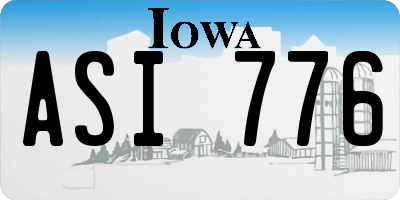IA license plate ASI776