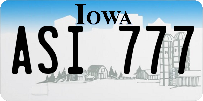 IA license plate ASI777