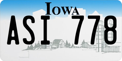 IA license plate ASI778