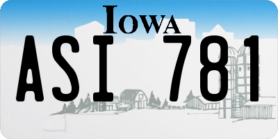 IA license plate ASI781