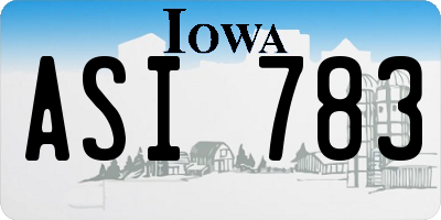 IA license plate ASI783